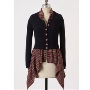 Anthropologie Sleeping on Snow layered cardigan XS